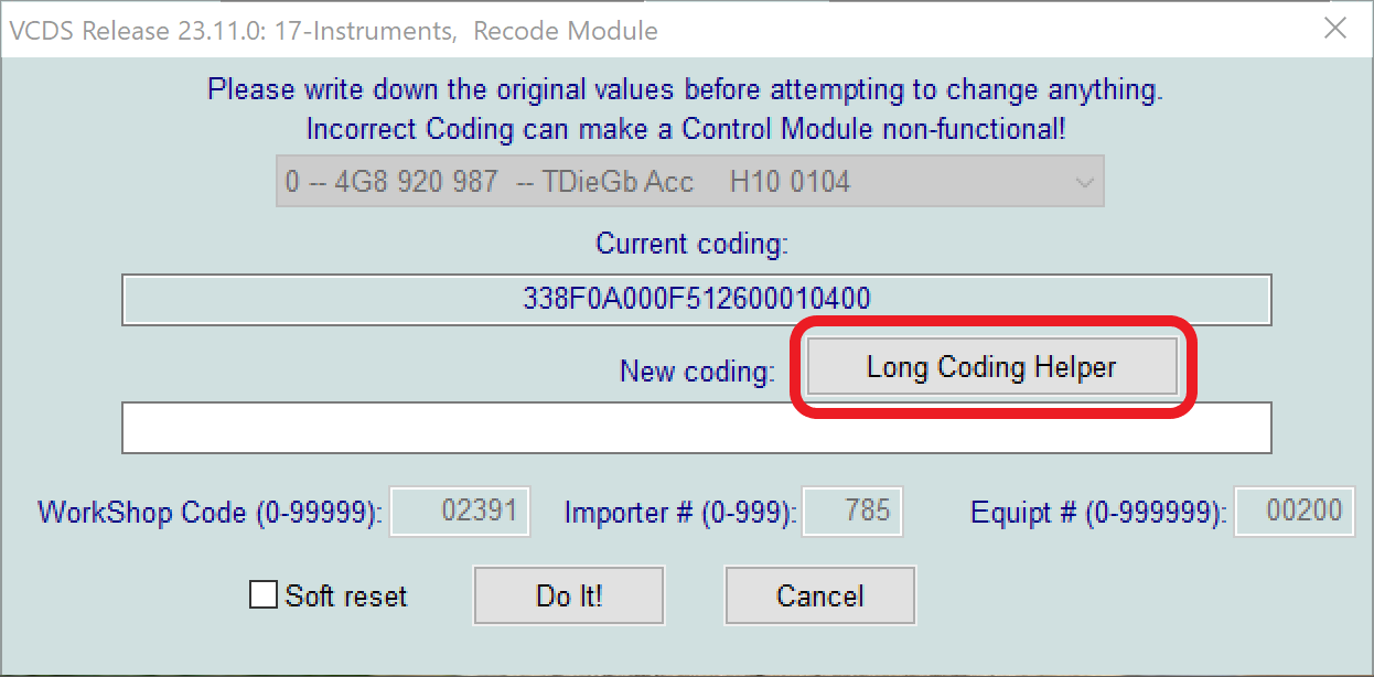 Instruments Long Coding