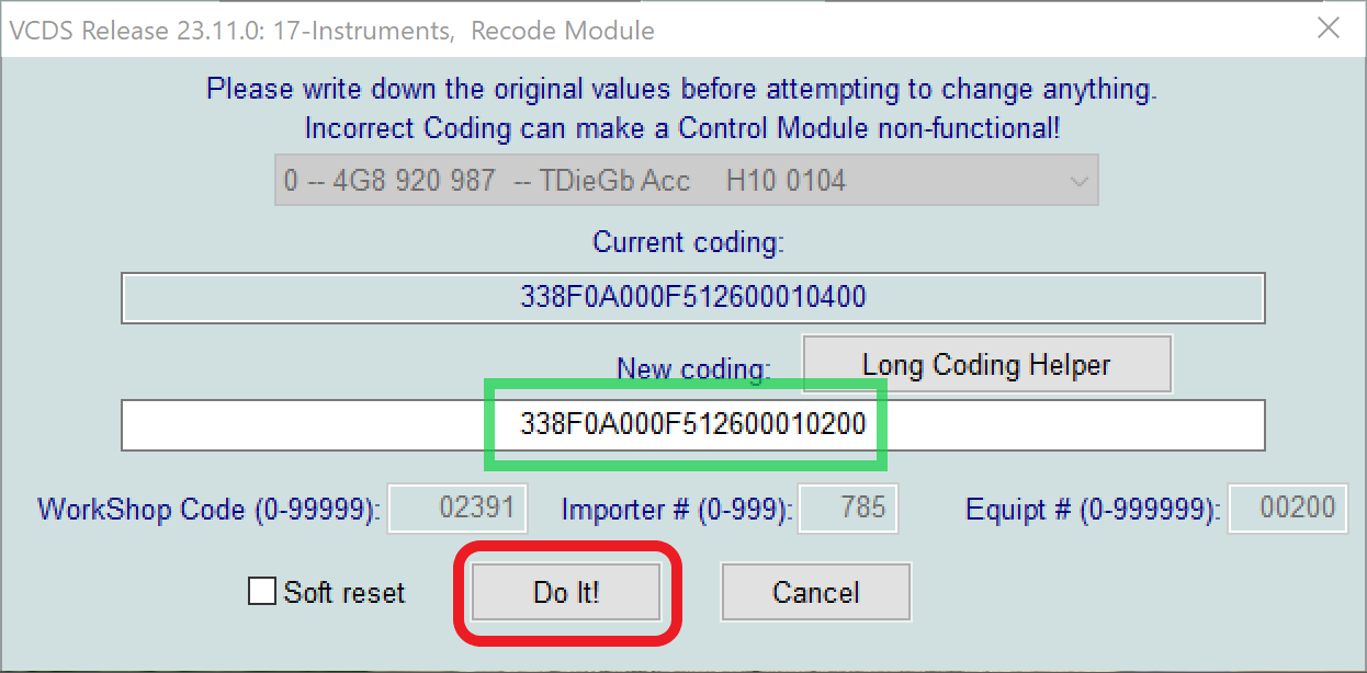 Instruments Long Coding